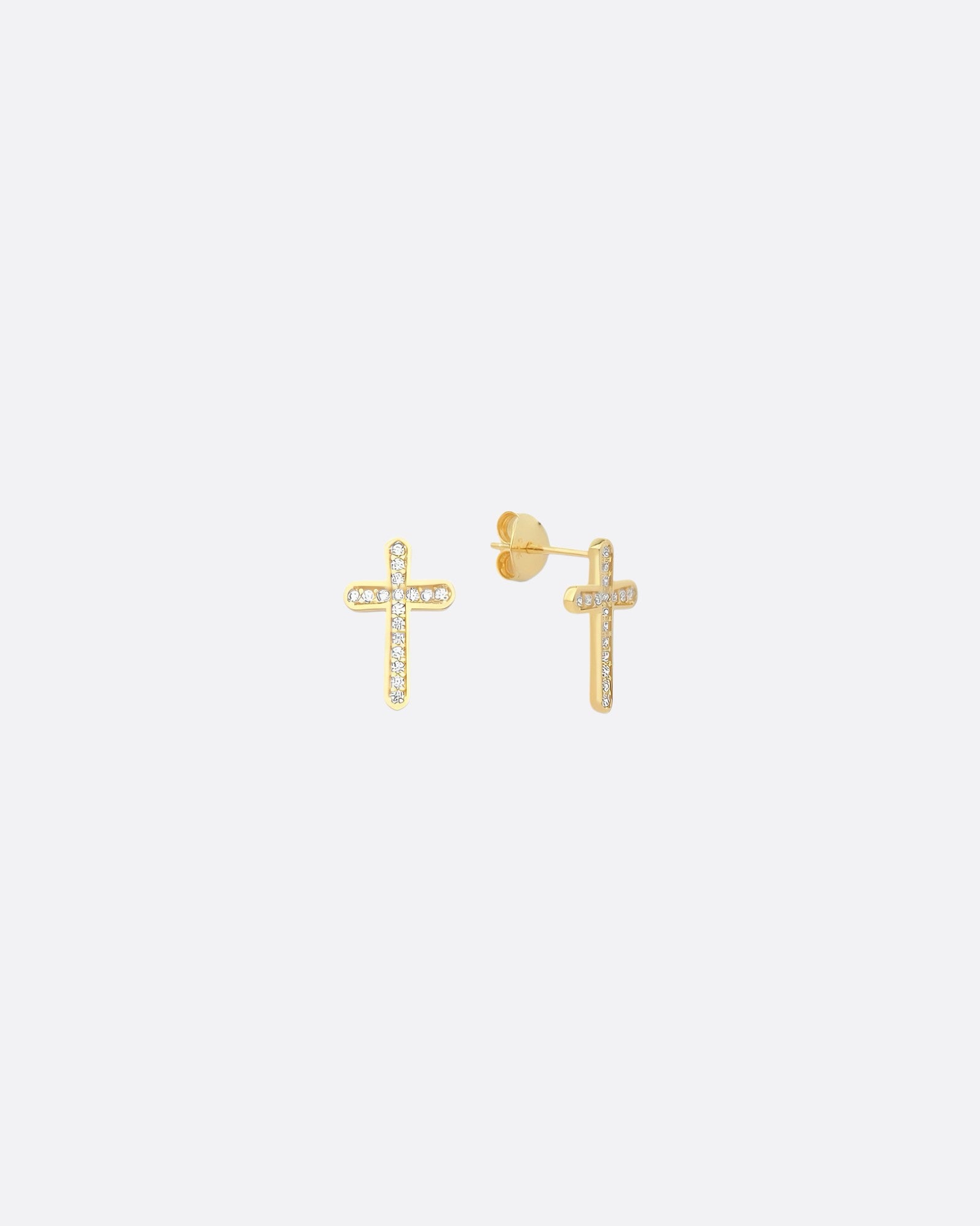 Stone Cross Earring