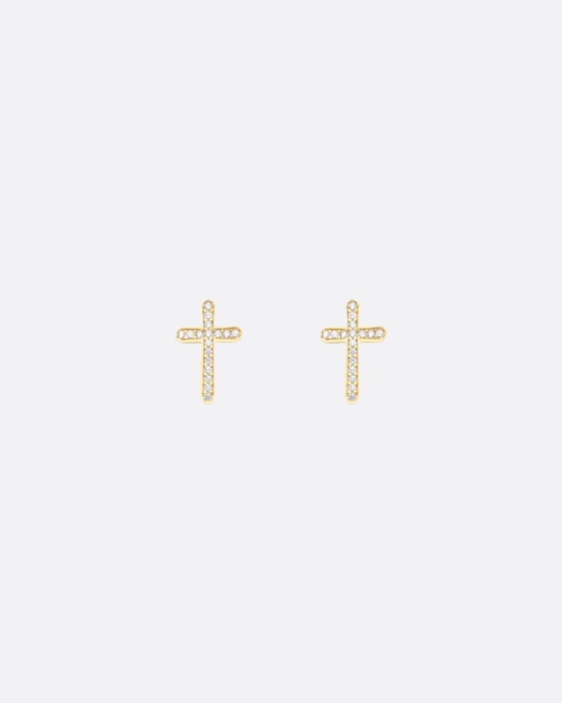 Stone Cross Earring